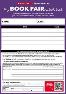 Scholastic Secondary Book Fair Wish List Spring 2026