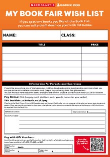 Scholastic Book Fair Wish List Spring 2026