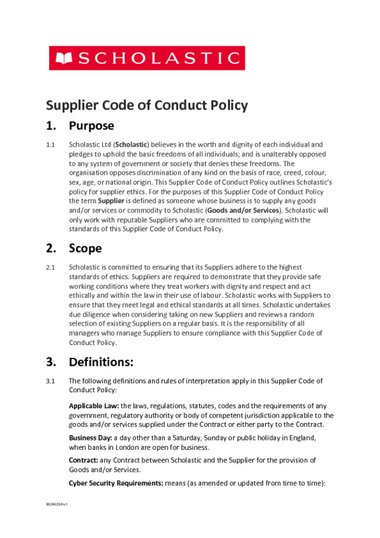 scholastic supplier code of conduct policy.pdf scholastic supplier code of conduct policy.pdf