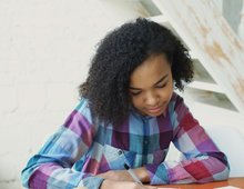 Girl writing Girl writing