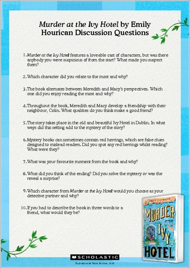 Murder at the Ivy Hotel Book Club Discussion Notes