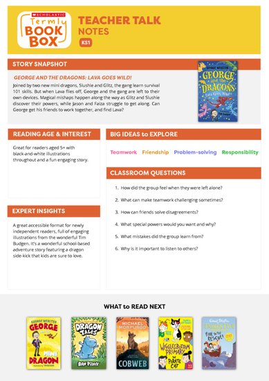 Teacher Talk Notes: George and the Mini Dragons Lava Goes Wild!.pdf Teacher Talk Notes: George and the Mini Dragons Lava Goes Wild!.pdf