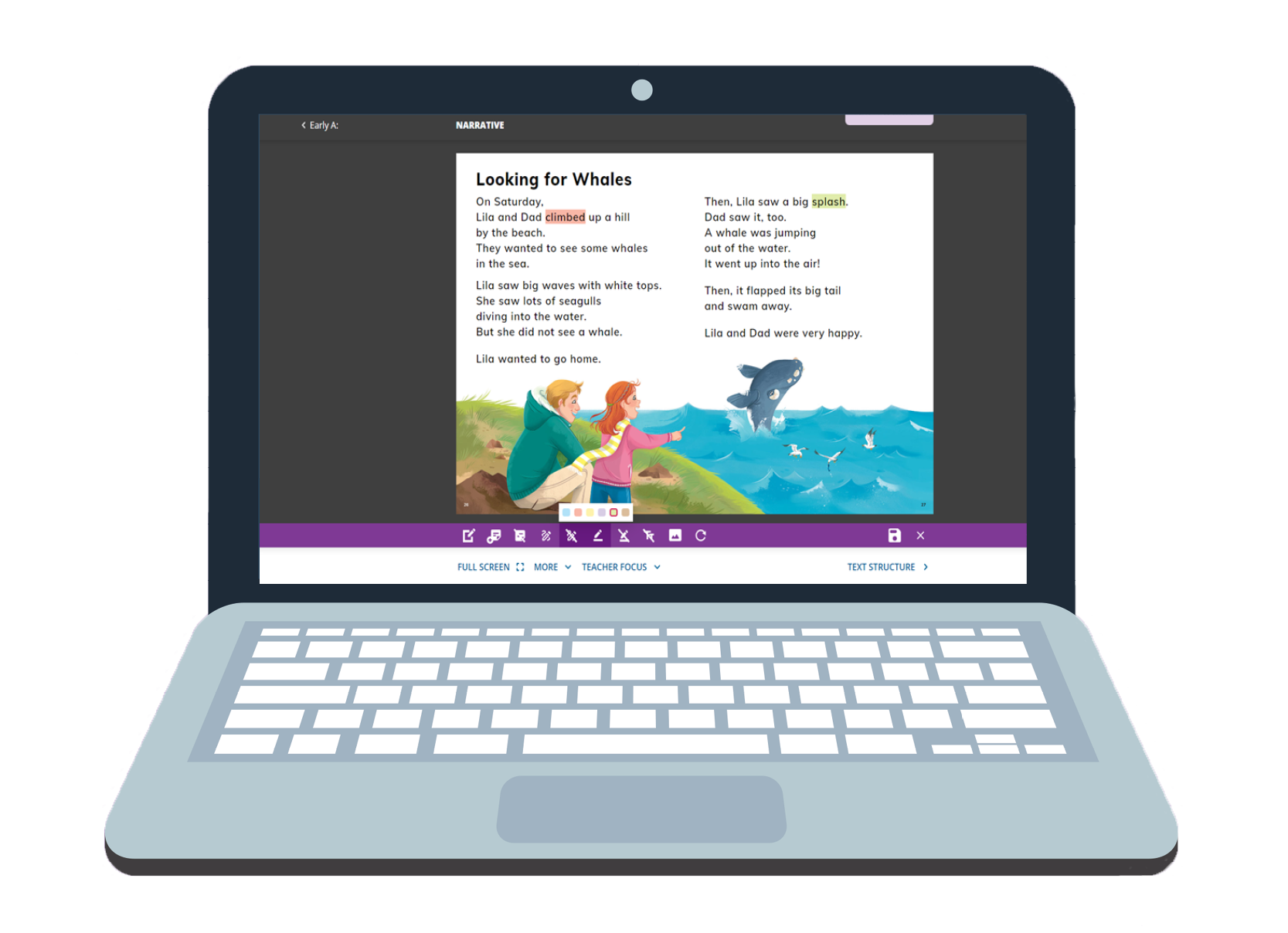 Laptop showing an online version of a PM book