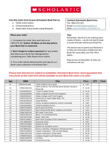 Scholastic Irish Book Fair Order Form Autumn 2026 PDF